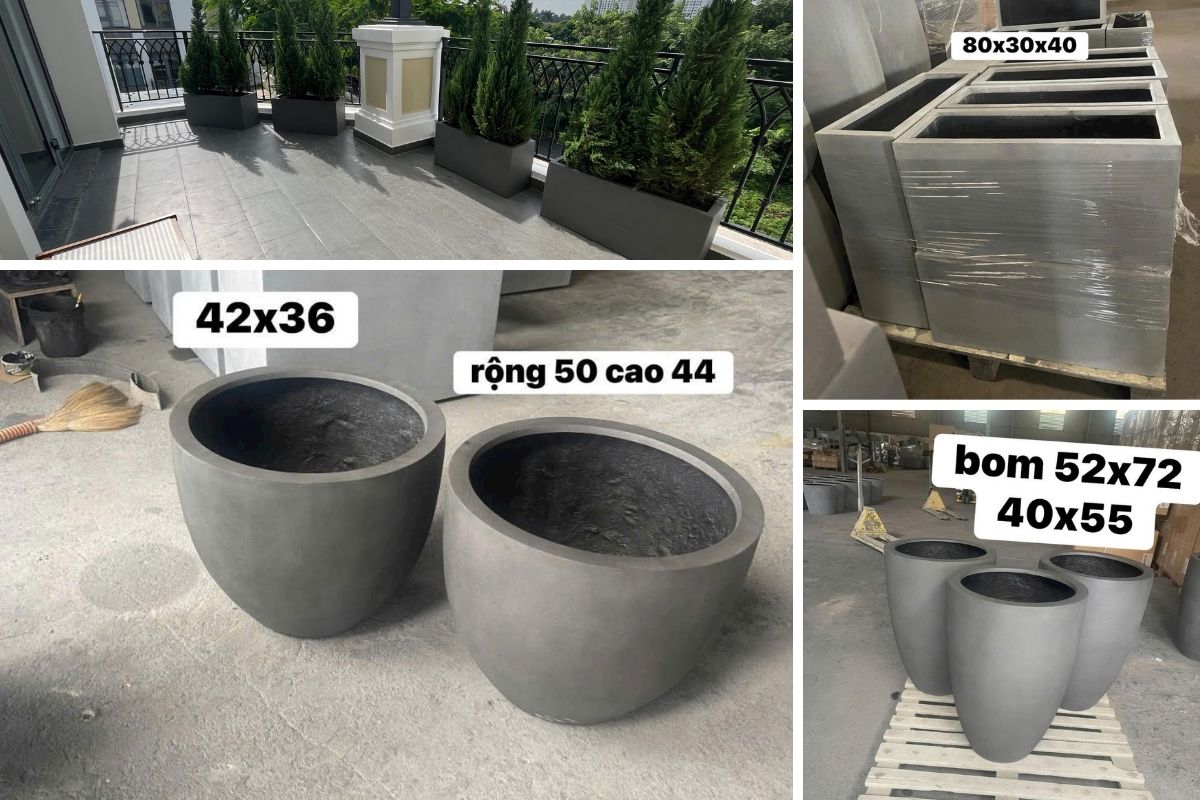 Chậu composite nguyên khối tại Furino