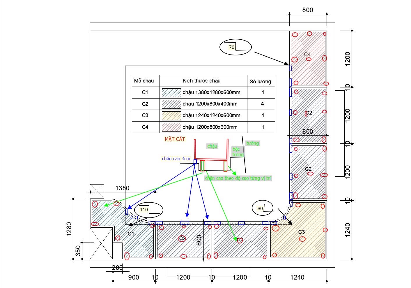Bảng vẽ thiết kế chậu composite theo yêu cầu