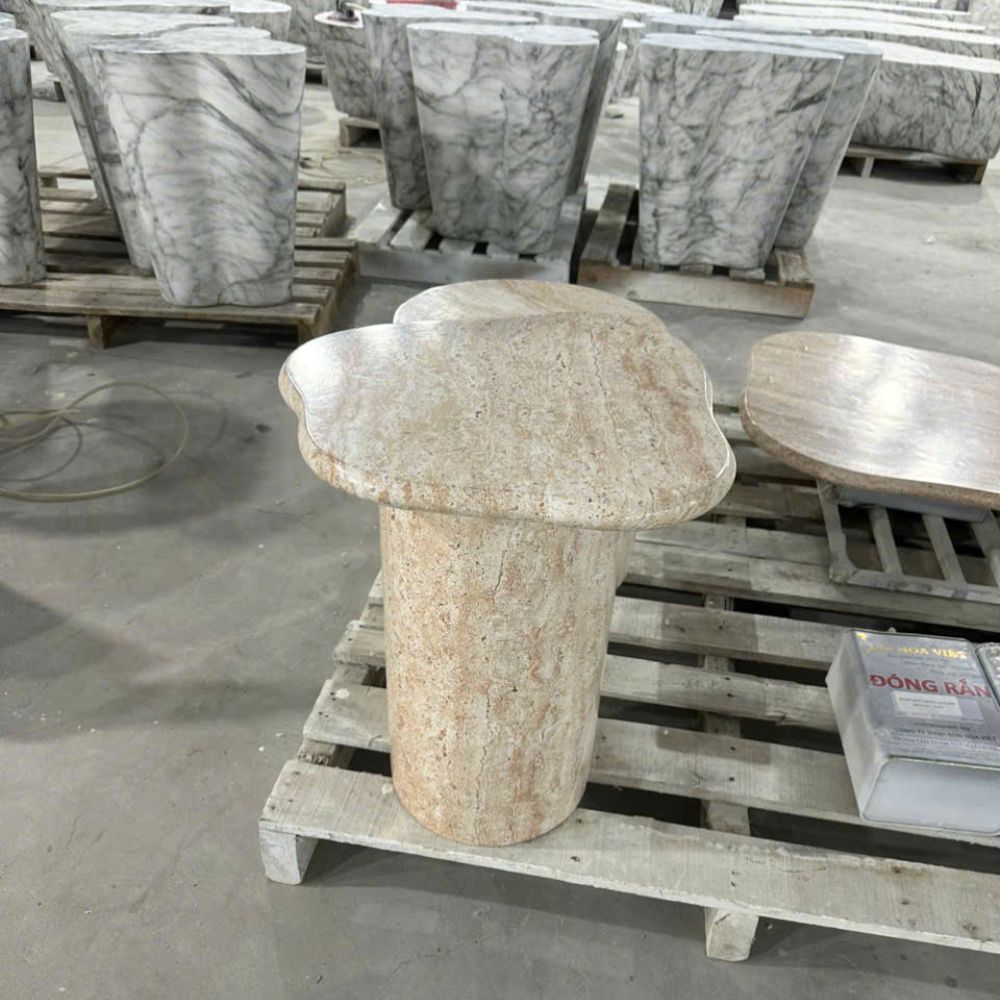 Đôn Đá Mài Hình Nấm Vân đá Marble