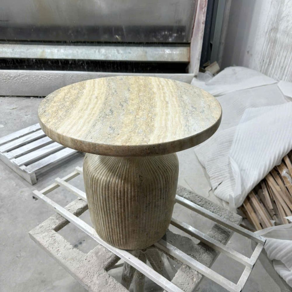 Đôn Đá Mài Hình Nấm Tròn Vân Đá Marble